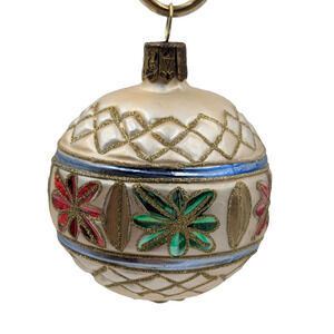 Waterford Floral Glass Ornament Vintage West Germany Seahorse W Cap